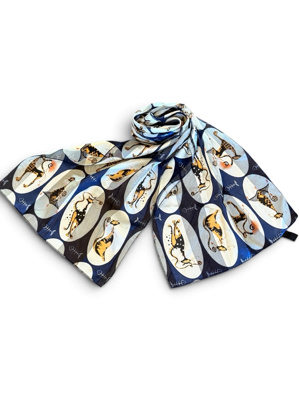 Mid century modern Cat Motif Women's Scarf